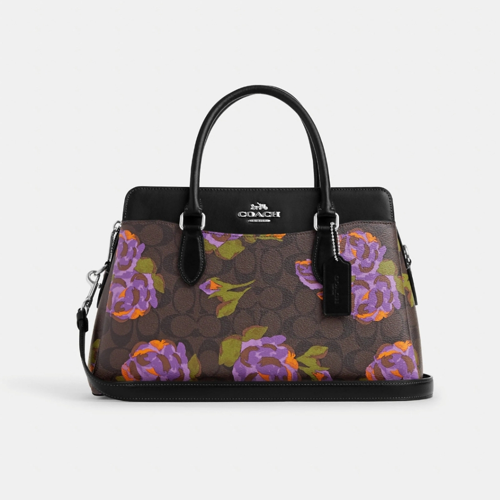 New! Darcie Carryall In Signature Canvas With Rose Print (Only 1 Left!)